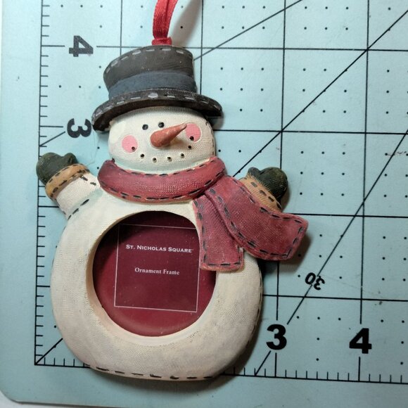 St Nicholas Square Holiday Frame Ornament  Reindeer Snowman Santa - Picture 2 of 5